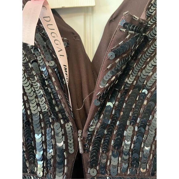 MAC DUGGAL EMBELLISHED FULL LENGTH LAYERED SLEEVE GOWN - Picture 5 of 14